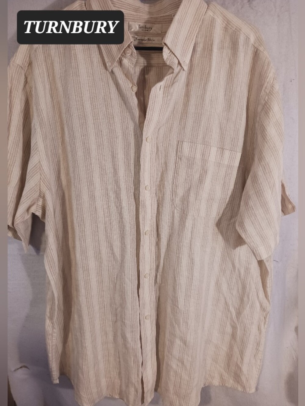 TURNBURY 💯% LINEN Shirt Mens Size XL European Fabric